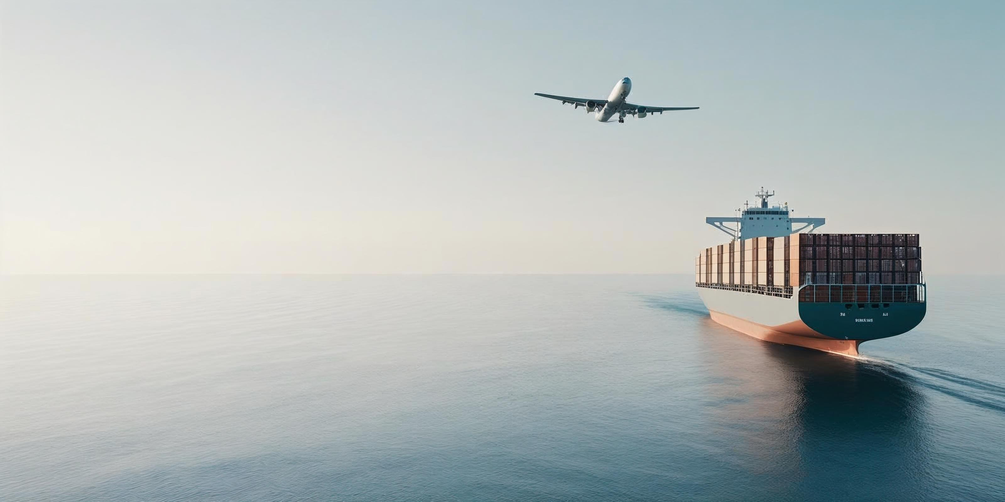 Barco carguero con avión